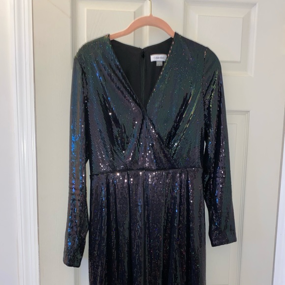 Liquid bead Black Calvin Klein party dress - Picture 1 of 6